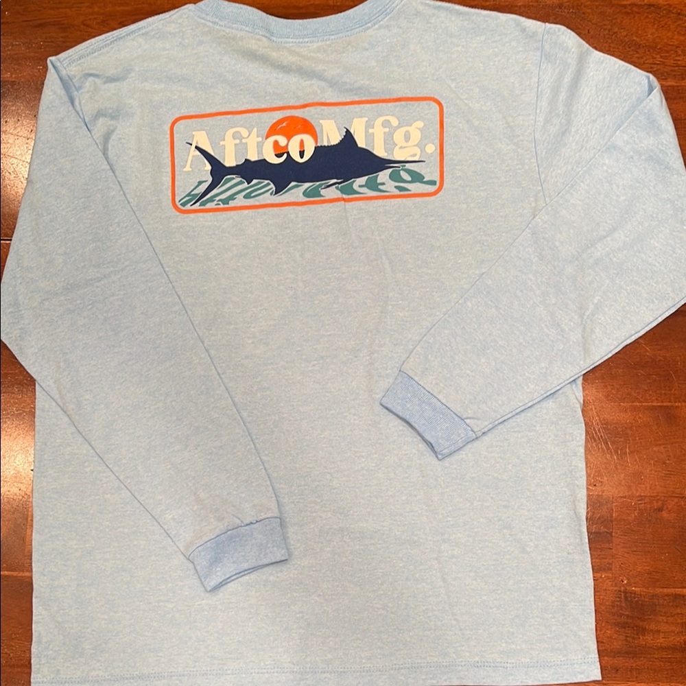 NWOT Youth Boys Aftco Light Blue Long Sleeve Shirt